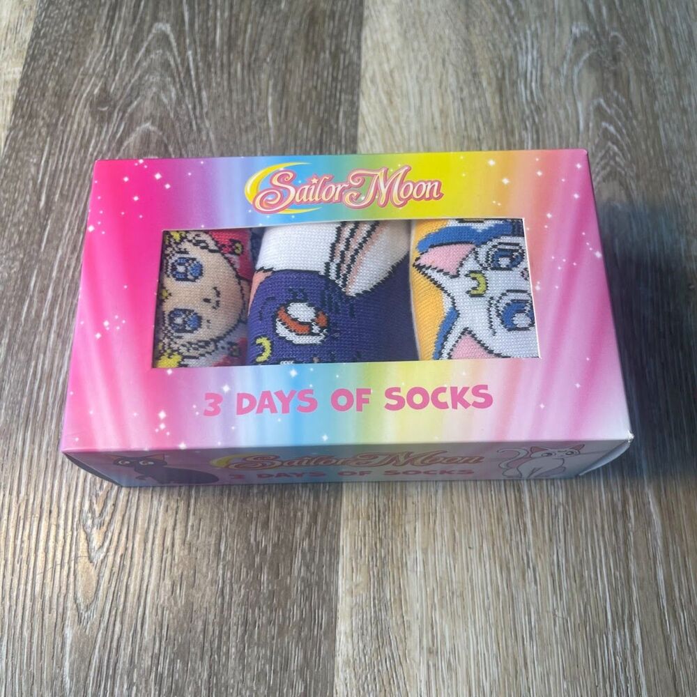 Sailor Moon 3 Pairs of Socks Cosplay Artemis, Luna, Sailor Moon Designs